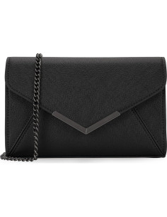 Bolso Clutch Formal DEXMAY de Cuero Sintético Negro 21.6x14cm 2