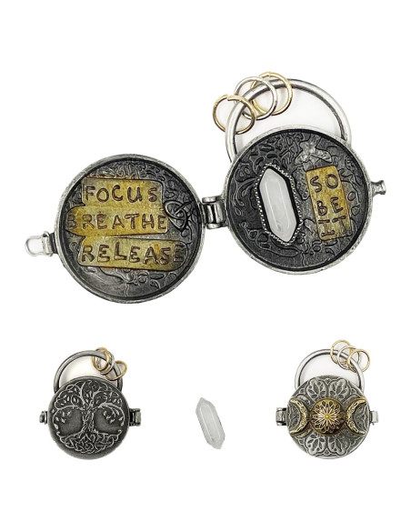 Medallón Triple Luna de Plata con Árbol de la Vida - 99g