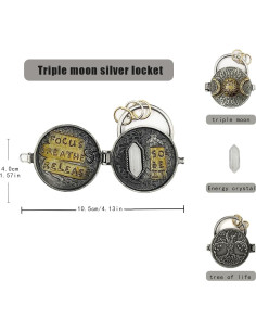 Medallón Triple Luna de Plata con Árbol de la Vida - 99g 2