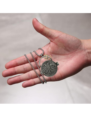 Medallón Triple Luna de Plata con Árbol de la Vida - 99g