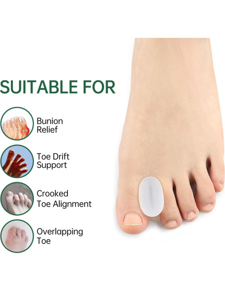 Separadores de Dedos de Gel TEXSENDA 12-Pack para Juanetes