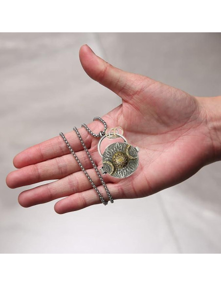 Medallón Triple Luna de Plata con Árbol de la Vida - 99g