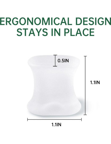 Separadores de Dedos de Gel TEXSENDA 12-Pack para Juanetes