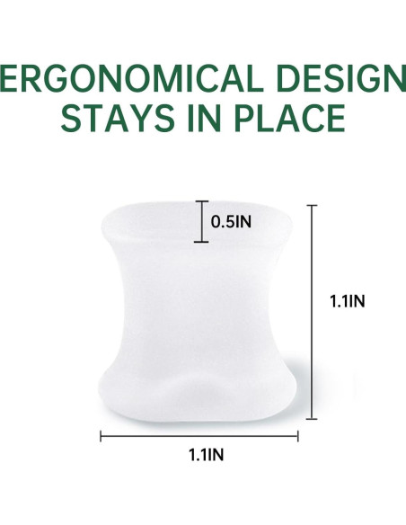 Separadores de Dedos de Gel TEXSENDA 12-Pack para Juanetes