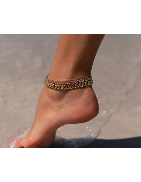 Pulseras de Tobillo Foxgirl de Oro 14K Platedo 21.6 cm Pulseras de Tobillo Foxgirl de Oro 14K Platedo 21.6 cm