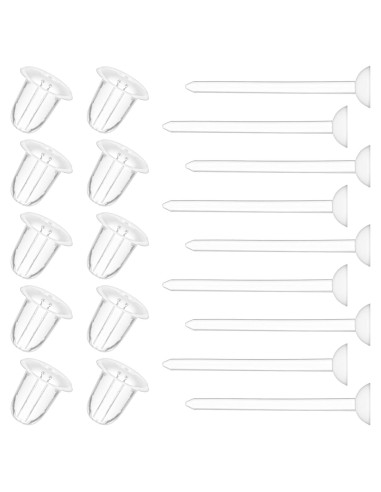 Juego de 100 Pendientes Transparentes Sorcristy para Oídos Sensibles