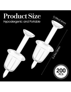 Juego de 100 Pendientes Transparentes Sorcristy para Oídos Sensibles 2