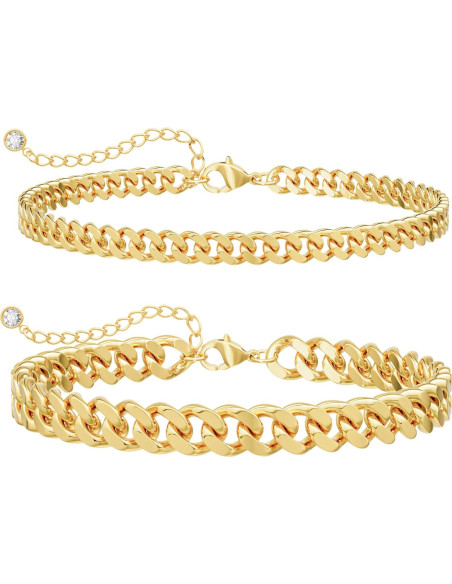 Pulseras de Tobillo Foxgirl de Oro 14K Platedo 21.6 cm Pulseras de Tobillo Foxgirl de Oro 14K Platedo 21.6 cm