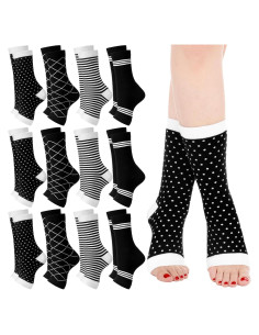Calcetines de Pedicura Sin Dedos Janmercy - 12 Pares Algodón