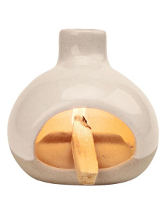 Quemador de Incienso Cerámico GRAMSTORMAX Blanco 10.8x10.7cm