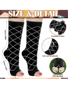 Calcetines de Pedicura Sin Dedos Janmercy - 12 Pares Algodón 2