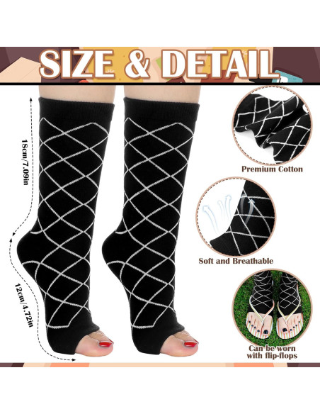 Calcetines de Pedicura Sin Dedos Janmercy - 12 Pares Algodón