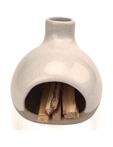 Quemador de Incienso Cerámico GRAMSTORMAX Blanco 10.8x10.7cm