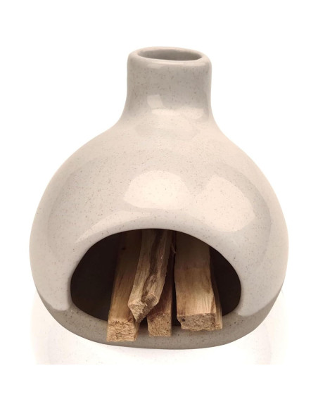 Quemador de Incienso Cerámico GRAMSTORMAX Blanco 10.8x10.7cm