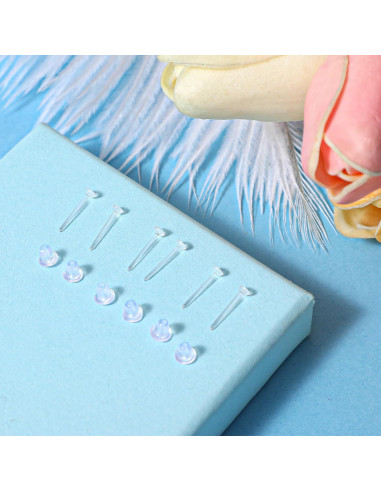 Juego de 100 Pendientes Transparentes Sorcristy para Oídos Sensibles