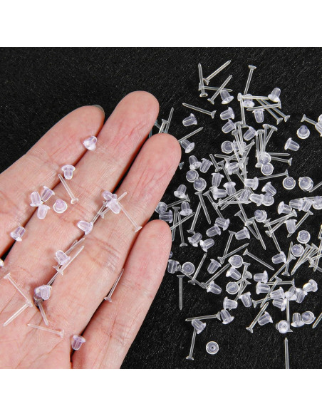 Juego de 100 Pendientes Transparentes Sorcristy para Oídos Sensibles Juego de 100 Pendientes Transparentes Sorcristy para Oídos Sensibles