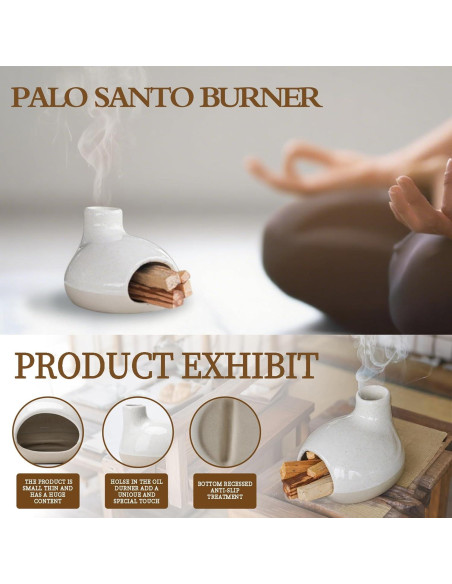 Quemador de Incienso Cerámico GRAMSTORMAX Blanco 10.8x10.7cm