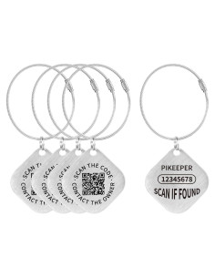 Etiquetas ID Código QR PIKEEPER - Paquete de 4 Localizadores