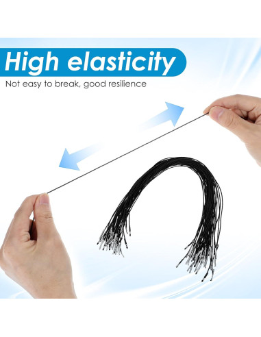 Cuerdas Elásticas XLIUAX 50Pcs 31.5cm con Ganchos Metal Negro
