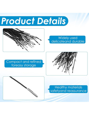 Cuerdas Elásticas XLIUAX 50Pcs 31.5cm con Ganchos Metal Negro