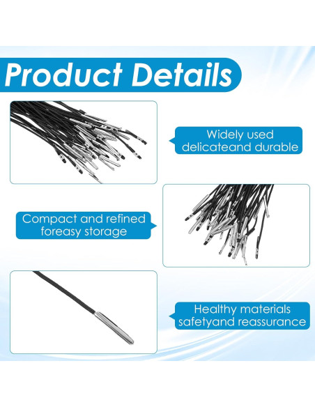 Cuerdas Elásticas XLIUAX 50Pcs 31.5cm con Ganchos Metal Negro