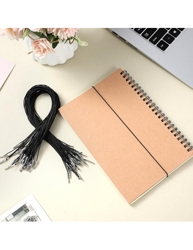Cuerdas Elásticas XLIUAX 50Pcs 31.5cm con Ganchos Metal Negro