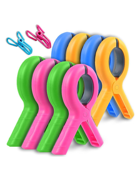 Clips de Toalla de Playa Zyluria 5.1" Extra Grandes 10 Piezas