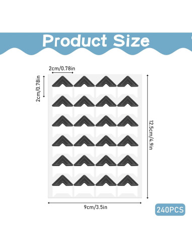 240 Esquinas de Foto Negras Autoadhesivas Abeillo 2x2cm