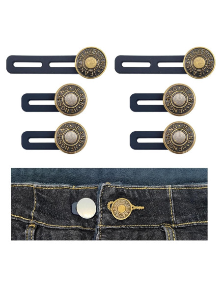 Extensores de Cintura HeartfeltYIre 6pcs para Jeans Unisex