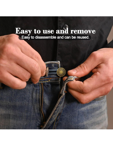 Extensores de Cintura HeartfeltYIre 6pcs para Jeans Unisex