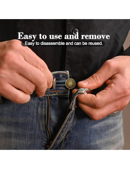 Extensores de Cintura HeartfeltYIre 6pcs para Jeans Unisex