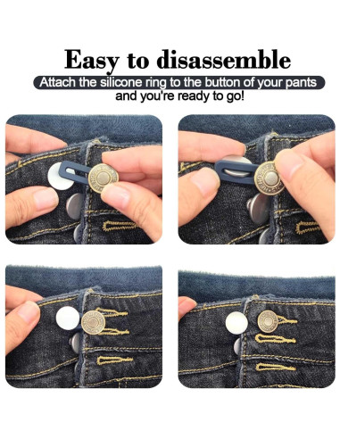 Extensores de Cintura HeartfeltYIre 6pcs para Jeans Unisex