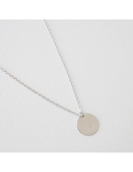 Collar minimalista HONEYCAT con colgante disco en plata