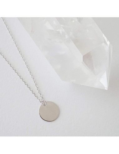 Collar minimalista HONEYCAT con colgante disco en plata