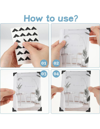 240 Esquinas de Foto Negras Autoadhesivas Abeillo 2x2cm