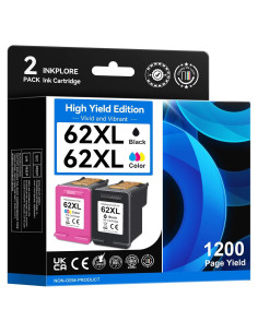Cartuchos de Tinta 62XL InkPlore Compatible HP Negro y Color