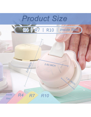 Troquelador de esquinas 4 en 1 PRENDI - Púrpura, 4 tamaños