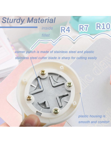 Troquelador de esquinas 4 en 1 PRENDI - Púrpura, 4 tamaños