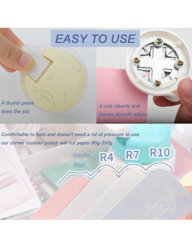 Troquelador de esquinas 4 en 1 PRENDI - Púrpura, 4 tamaños