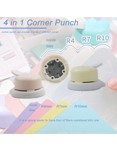 Troquelador de esquinas 4 en 1 PRENDI - Púrpura, 4 tamaños