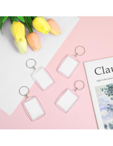 150 Llaveros Acrílicos en Blanco para Personalizar Fotos