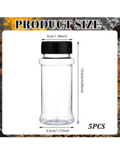 Set de 5 Tarros de Especias de Plástico BOHUIZ 90ml 2