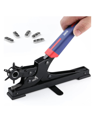 Perforadora de cuero UNCO con 6 tamaños intercambiables