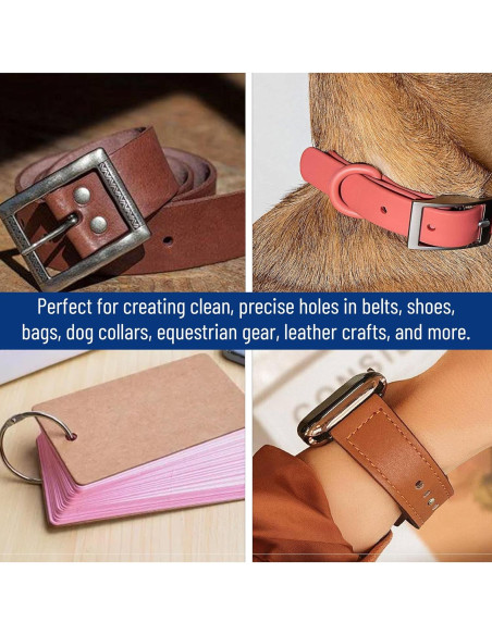 Perforadora de cuero UNCO con 6 tamaños intercambiables