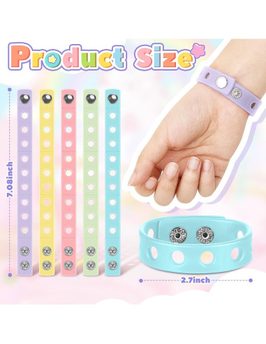 Pulseras de Silicona Aoriher para Niños - 20 Piezas Ajustables