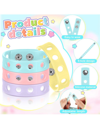 Pulseras de Silicona Aoriher para Niños - 20 Piezas Ajustables