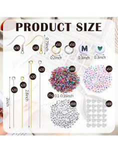 Kit de Fabricación de Pendientes Tondiamo 1192 Piezas DIY 2