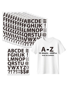 Letras de Vinilo Termoadhesivas WRTUUED 2" Negras A-Z 420 Piezas