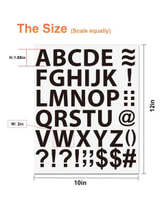 Letras de Vinilo Termoadhesivas WRTUUED 2" Negras A-Z 420 Piezas 2