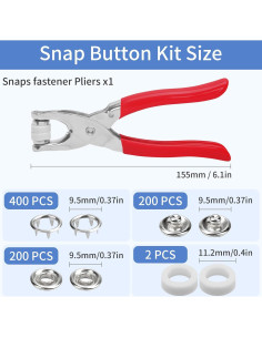 Kit de Botones a Presión Vintrex 200Set - 803 Piezas Metal 2